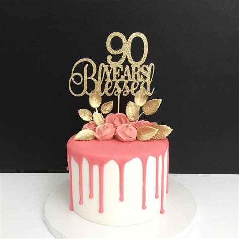 90th birthday cake topper|90 years blessed cake topper.